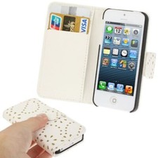Case Cover Wallet With Rhinestones White For Apple iPhone SE NEW