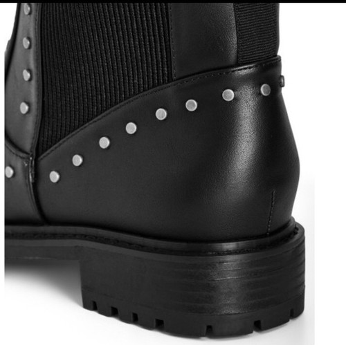 BNIB City Chic Size 39 8 Wide Fit MINKE Ankle Boot Black Biker Silver Studs - Picture 7 of 20