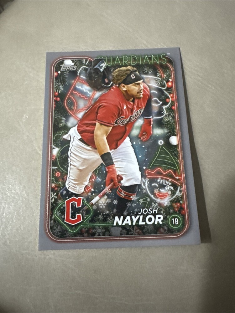 2024 Topps Holiday Silver Glitter #H120 Josh Naylor - Cleveland Guardians