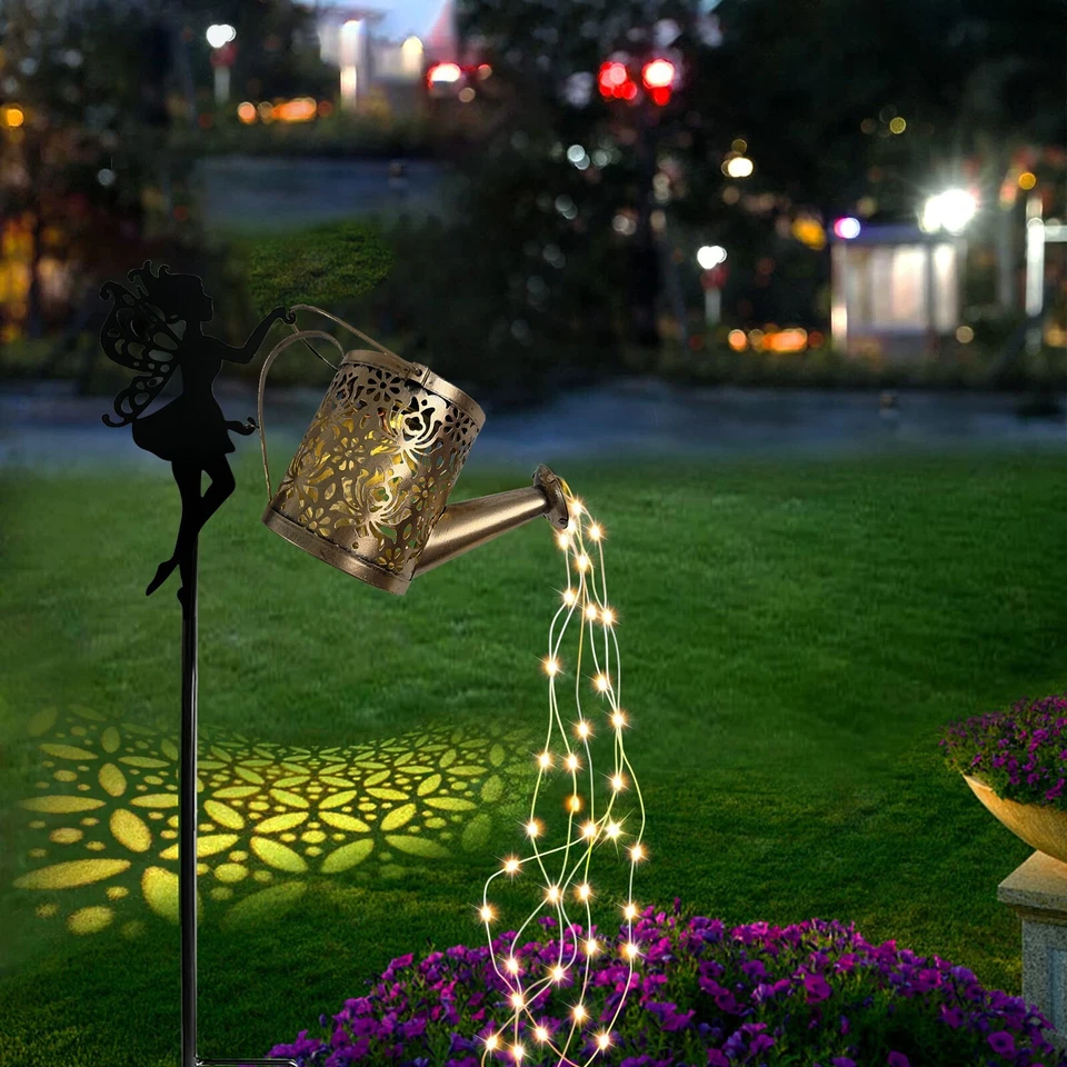 Solar Angel kettle Light, Large Hanging Light, Outdoor Garden Decoration - Image 4 of 4
