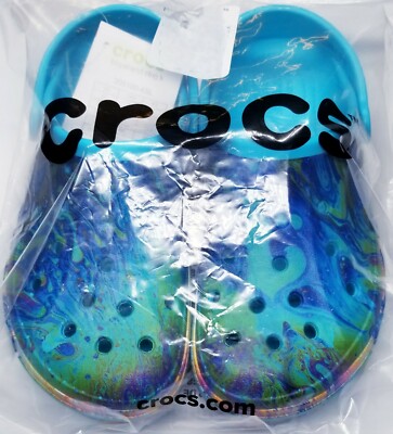 Crocs Bayaband Clog K Perfessonlly Hydro Dipped With Oil Slick Film Sz 1J  Kids