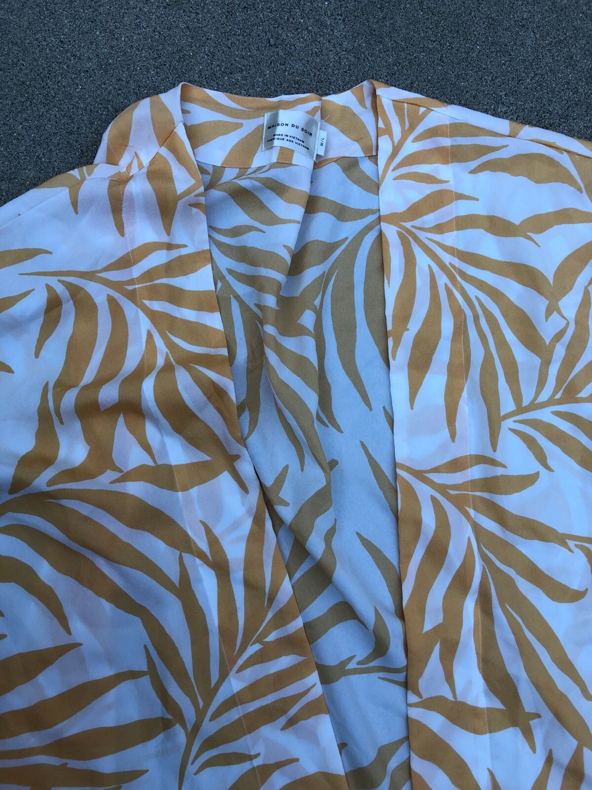 MAISON DU SOIR Magnolia Luxe Palm Print Kimono Ro… - image 2