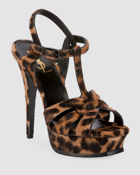 Scarpe sandalo donna Saint Laurent marrone tributo plateau $1699 taglia 36 5 US 6 5