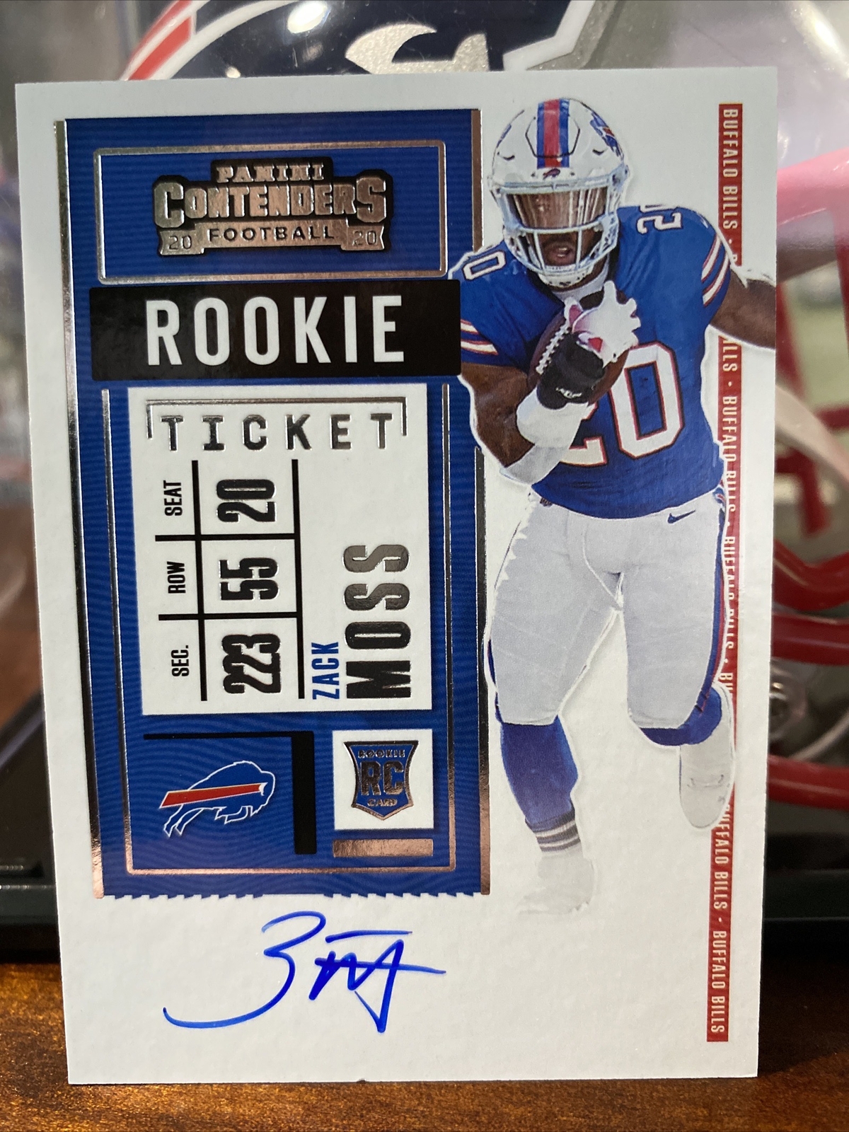 2020 Panini Contenders Rookie Ticket Zack Moss On Card Auto RC Colts