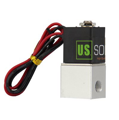 U.S. Solid Pneumatic Solenoid Valve 2 Way 2 Position 1/4 in DC 12V Lead Wire