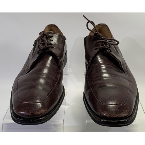 SAOLA Derby da uomo Bruno Magli Ranuncolo marrone napa stringato in pelle taglia 8M