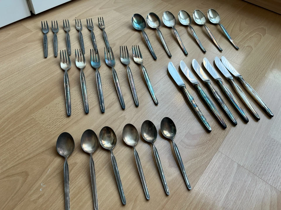 WMF Besteck  ZWILLING Friodur "Zürich" Patent versilbert - Vintage - 30-teilig - Bild 2 von 4