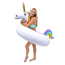 GoFloats Unicorn Pool Float Party Tube Inflatable - Adults & Kids Sizes