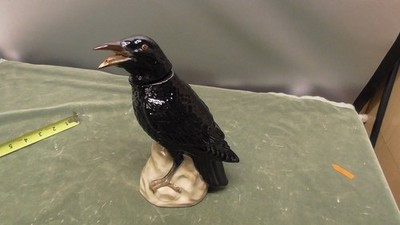 JOSE CUERVO CROW Vintage Tequila Decanter, Raven Black, Made in Germany gorgeous