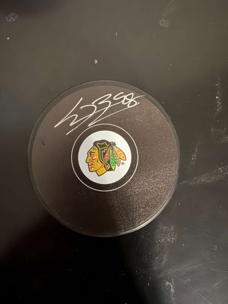 Connor Bedard Autographed Signed Chicago Blackhawks Hockey Puck 