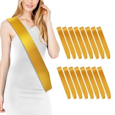 16 PCS Satin Sash Dark Yellow Bride To Be Plain DIY Pageant Party Supply