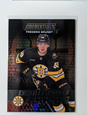 2025 UD Credentials Hockey Frederic Brunet Debut Ticket Access /999 RC #143