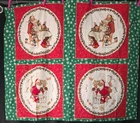 Vtg Norman Rockwell Santa Claus Fabric Panel Christmas Pillow Wamsutta