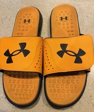 Under Armour 3026023-801 Mens Sz 12 IGNITE Pro Foam Slides Sandals Orange Black