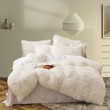 Luxury Shag Fluffy Comforter Cover Set, Shaggy Faux Fur Duvet Cover Sets - 5 ...
