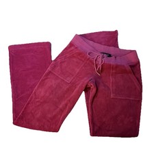Vintage Y2K Juicy Couture Wide Sweats Track Pants Hot PnkVelour Size extra small