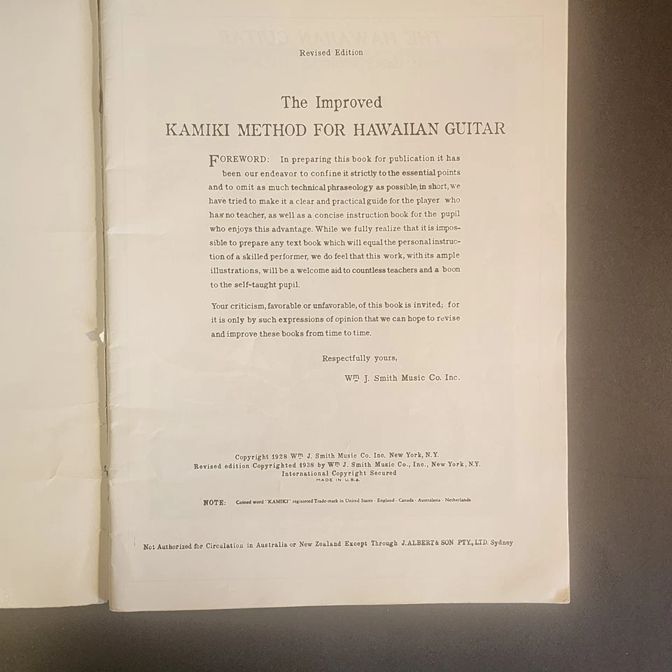 Método Kamiki para libro de canciones de guitarra hawaiana 1938 Foto 3 de 4