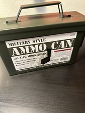 Military Style Metal Ammo Can .30 Cal M19A1 Storage Box w/ Handle NEW