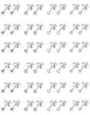 Tornito 24 Pairs Tiny Stud Earrings Stainless Steel Cubic 2mm, Silver