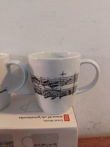 BRITISH LIBRARY GREAT WORKS CERAMIC MUGS X2, MOZART - Picture 5 of 12