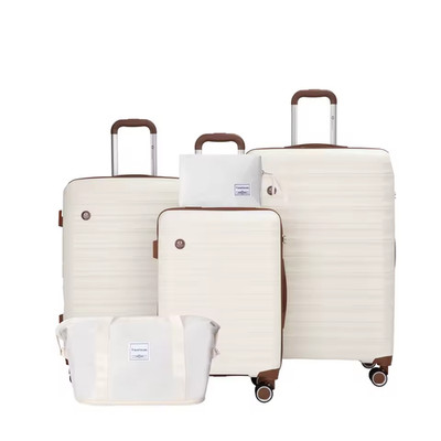 5 Piece Luggage Suitcases with Double Spinner Wheels Set