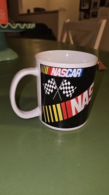 Sherwood Brands NASCAR White Ceramic Mug Racing Flags & Logo