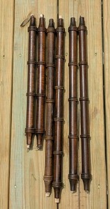 Lot of 6 Salvaged  Faux Bamboo Chinoiserie  Wood Spindles  