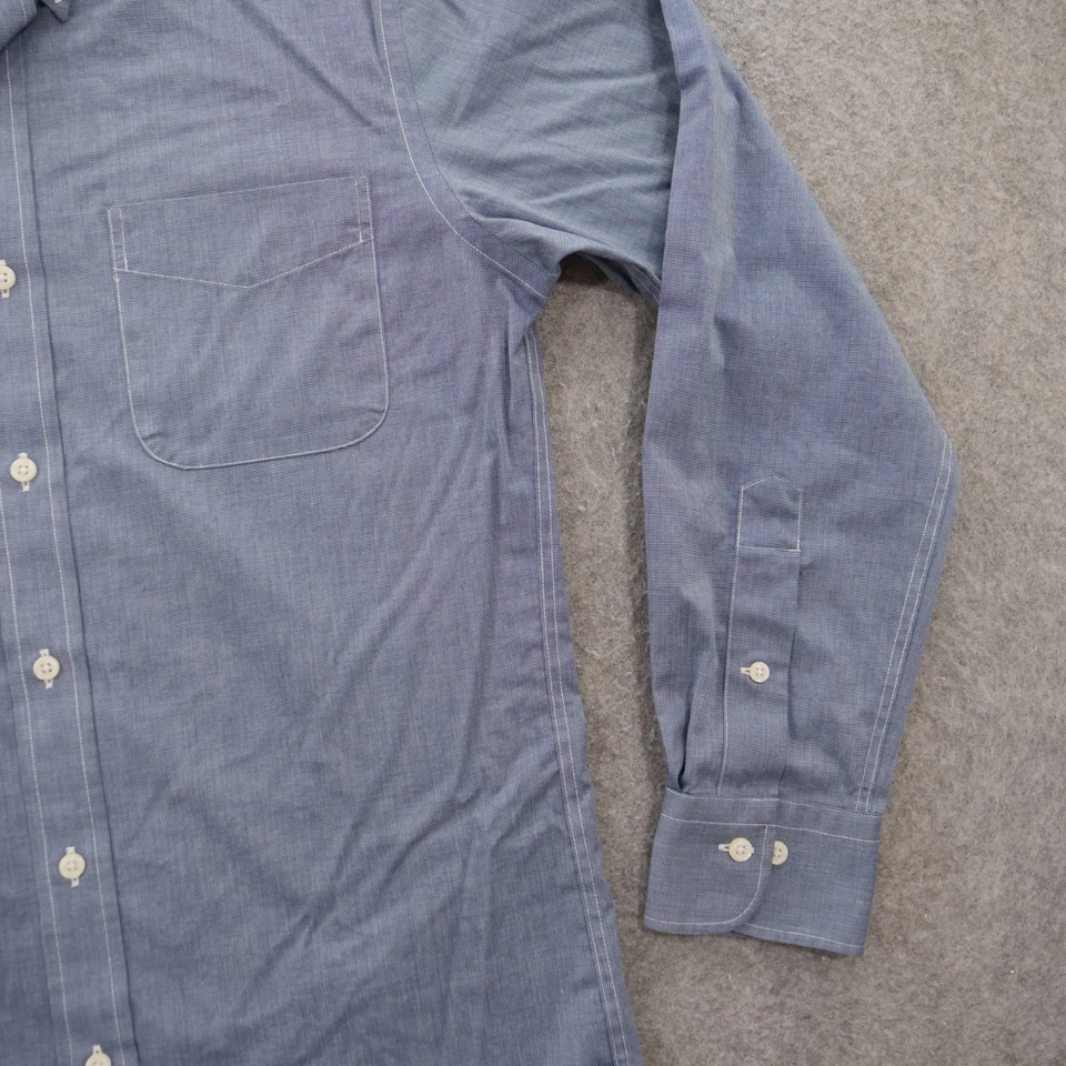 Ralph Lauren Shirt Mens 15 Blue 32/33 Button Up Slim Fit Non-Iron Long Sleeve - Image 3 of 4