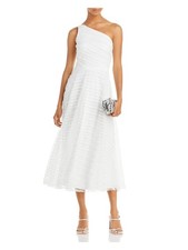 AQUA FORMAL Womens  Sleeveless Midi Evening Fit + Flare Dress