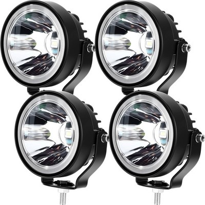 Copkim 4 Pack 4 Inch Round LED Lights 60W DC 12-48V LED Off Road Driving Fog ...