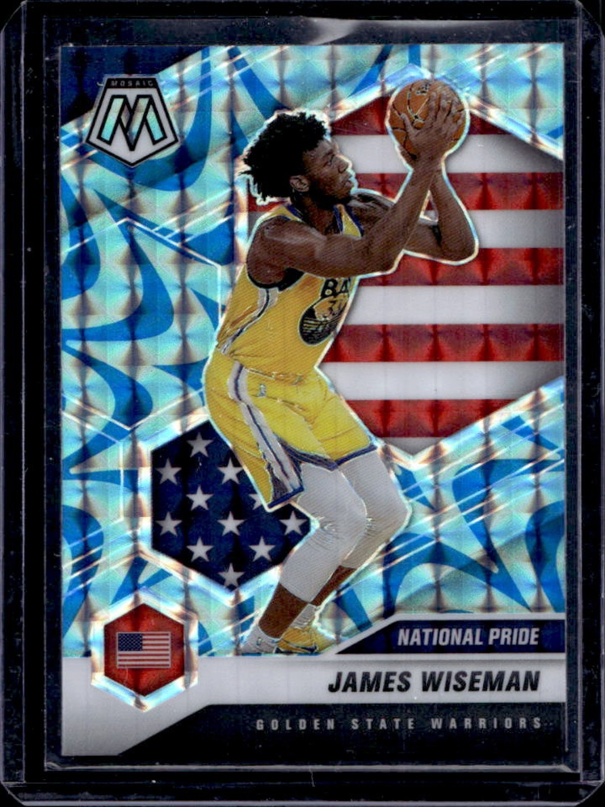 2020-21 Mosaic James Wiseman Reactive Blue RC National Pride #260 Warriors