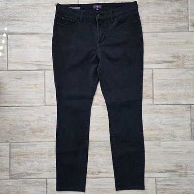 NYDJ Alina Skinny Jeans Shaping Stretch Charcoal Black 10P