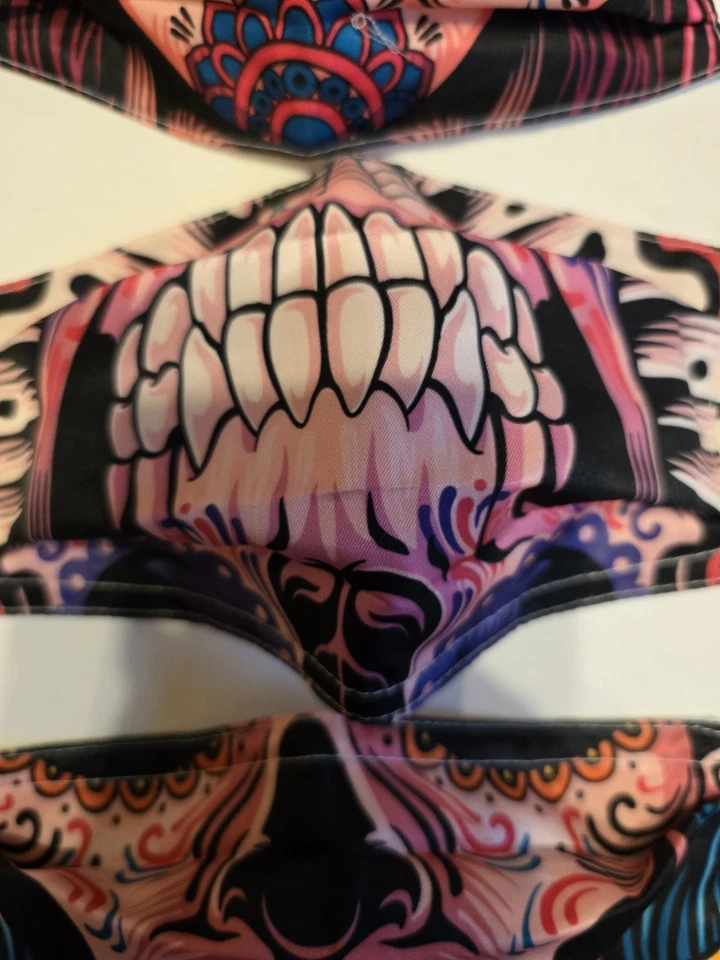 3 meias máscaras Sugar Skull com filtros novas - Imagem 4 de 4