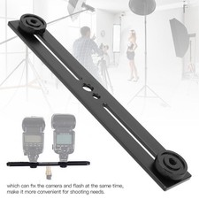 Portable Dual Head Flash Bracket Holder for 1/4'' Screws Tripod Light Stand