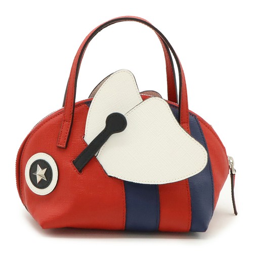 Gucci Children's Bee Handbag Leather Red White Mini Tote Used From Japan
