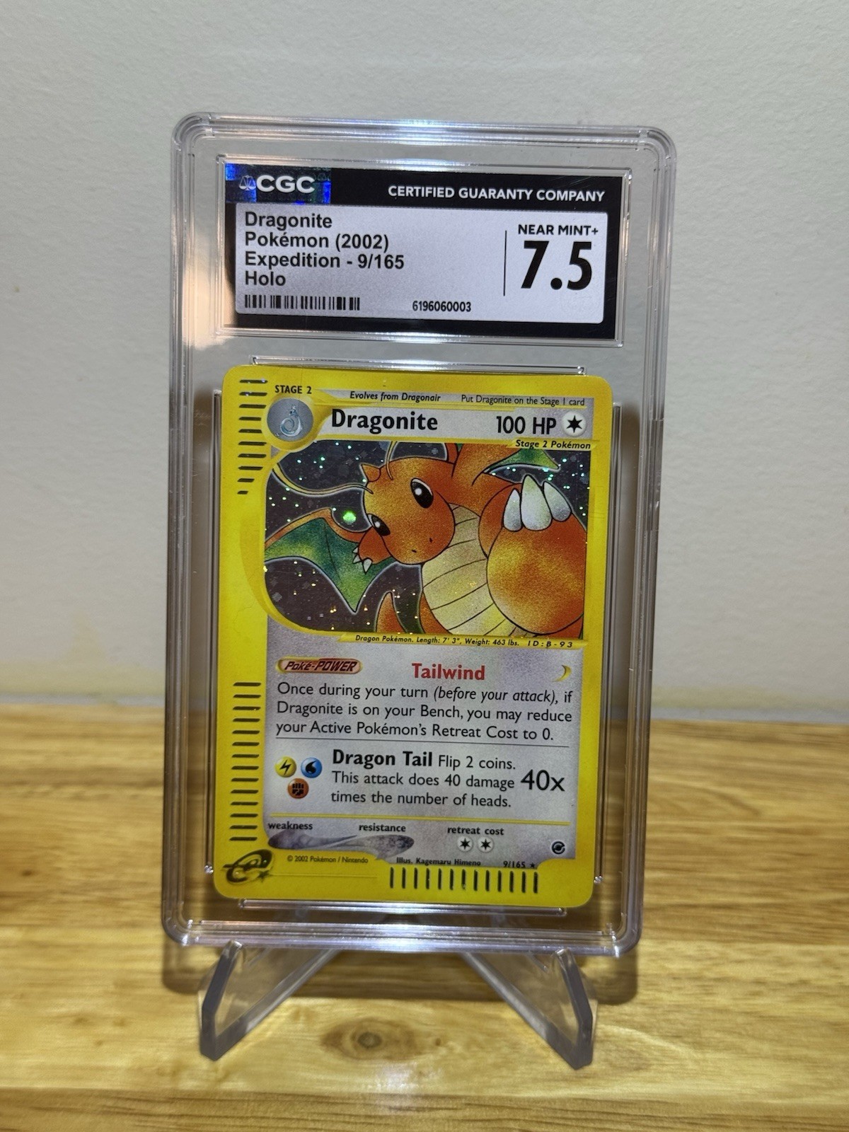 Pokémon Dragonite Card 9/165 Expedition Base Set Holo Rare - CGC 7.5