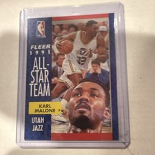 Fleer 1991-92 All-Star Team Karl Malone #219 Utah Jazz NBA Basketball Card