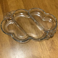 Vintage Duncan Miller 3 Section Trinket Candy Relish Tray Dish Clouds Bubbles