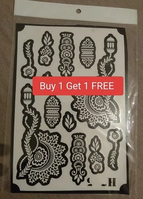 NEHA mehndi design stickers Indian / Arabic hand foot body Buy 1 free 1