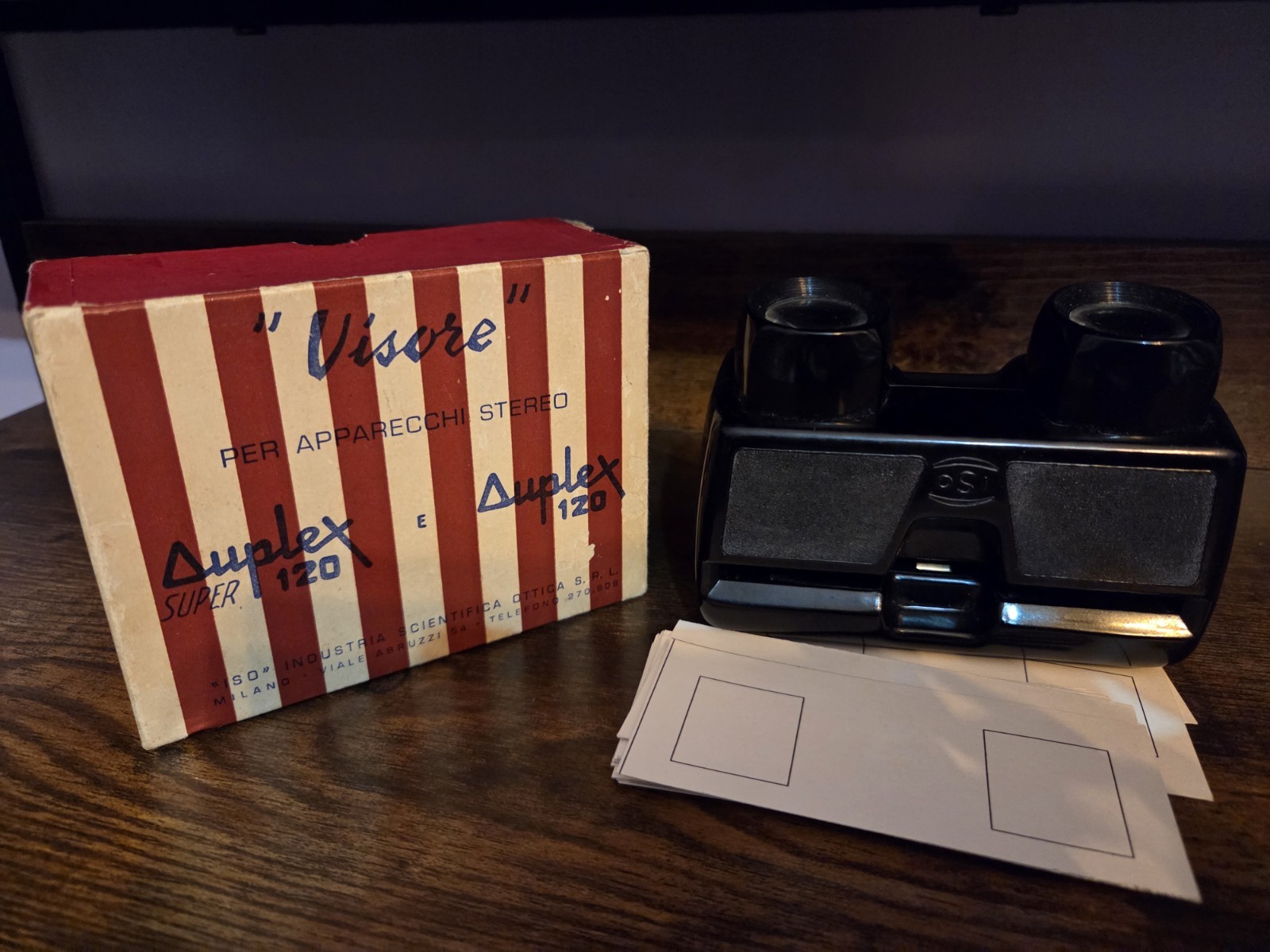 ISO Visore per apparecchi stereo Duplex 120 per foto diapositive 3D con scatola