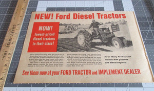 1958 NEW! Ford Diesel Tractors 801 & 901 Series (Ford 961) Vintage Print Ad 🚜
