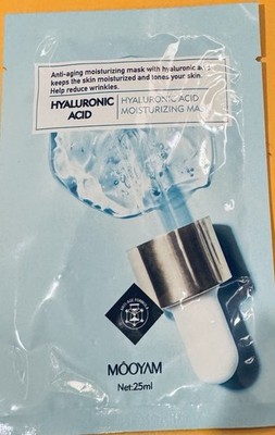 Mooyam Hyaluronic Acid Moisturizing Facial Mask 25 ml New Sealed