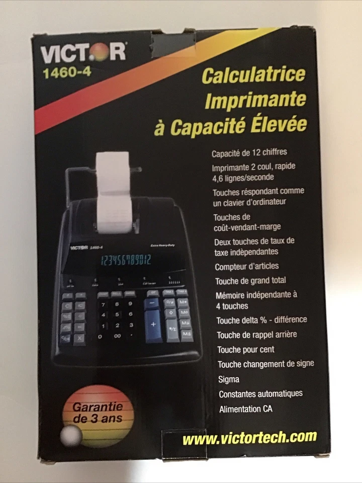 Victor 1460-4 Extra Heavy Duty Printing Calculator -Black -Commercial Grade -New - Image 2 of 4