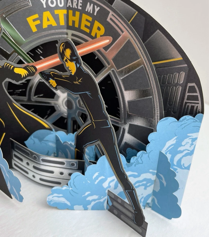 Feliz Día del Padre, Star Wars, Luke Darth Vader Tarjeta de Felicitación Pop Up - NUEVO SELLADO Foto 2 de 4