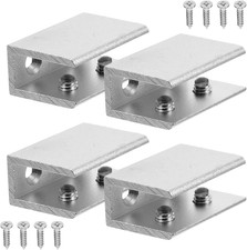 4Pcs Glass Shelf Brackets Adjustable Shower Wall Mount Clamp Holder 6-10mm Silve