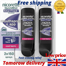 Nicorette Cool Berry Quickmist   Smarttrack Mouthspray, (2 X 150 Sprays) Smoking