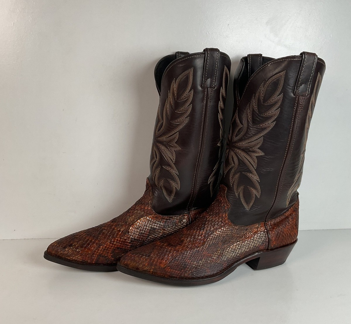 Dan Post For Code West Diamondback Rattlesnake Cowboy Boots 12 M