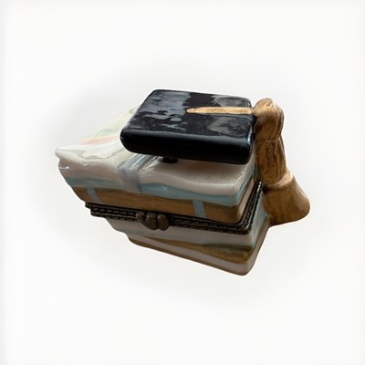 Vintage Abschluss Andenken Box Keramik aufklappbar Schmuck Schmuckschatulle The Odd Box Co