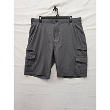 Iron Co Mens Stretch Cargo Shorts Gray Polyester Blend Casual Size 40