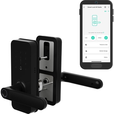 Smart Lever Lock, Smart Handle Lock, Door Lock with Fingerprint, Keypad, IC C...